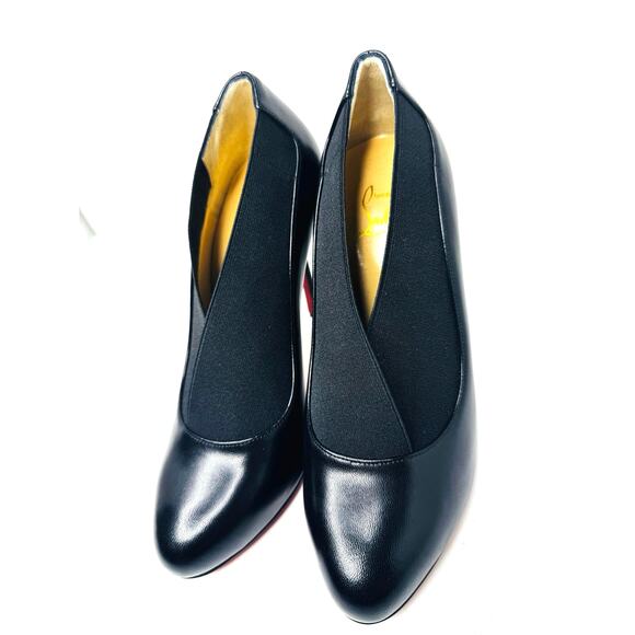 Christian Louboutin Toot Couverte 100 Black Elasticized Leather Booties EU 36.5 - Picture 10 of 11